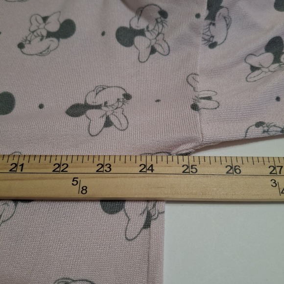 Disney Pajama Outfit Pink Gray XL Minnie Mouse Top & Jogger Pants Stretch - Picture 10 of 13